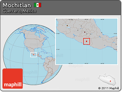 Gray Location Map of Mochitlan