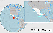 Gray Location Map of Mochitlan, highlighted country, within the entire country, hill shading