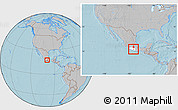 Gray Location Map of Mochitlan, highlighted parent region, within the entire country, hill shading