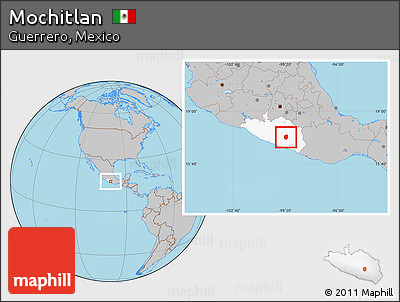 Gray Location Map of Mochitlan, highlighted parent region