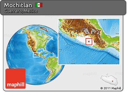 Physical Location Map of Mochitlan, highlighted parent region