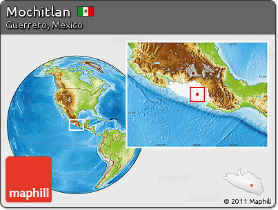 Physical Location Map of Mochitlan, highlighted parent region