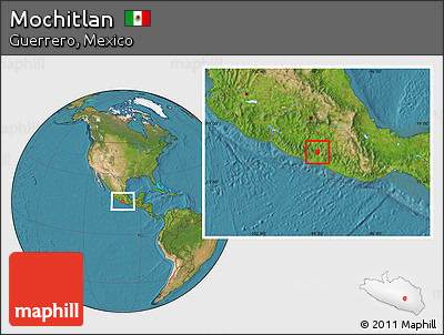 Satellite Location Map of Mochitlan