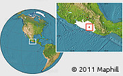 Satellite Location Map of Mochitlan, highlighted parent region