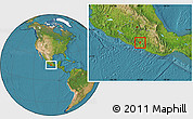 Satellite Location Map of Mochitlan