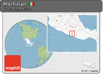 Savanna Style Location Map of Mochitlan, highlighted country