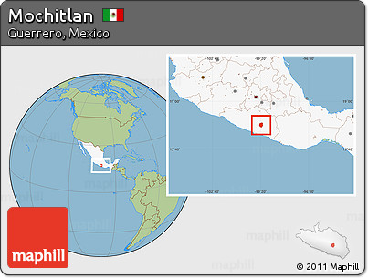 Savanna Style Location Map of Mochitlan, highlighted country