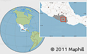 Savanna Style Location Map of Mochitlan, highlighted country, highlighted parent region