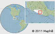 Savanna Style Location Map of Mochitlan, highlighted parent region, hill shading