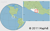 Savanna Style Location Map of Mochitlan, highlighted parent region