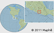 Savanna Style Location Map of Mochitlan, hill shading