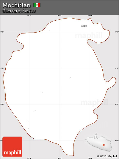 Classic Style Simple Map of Mochitlan, cropped outside