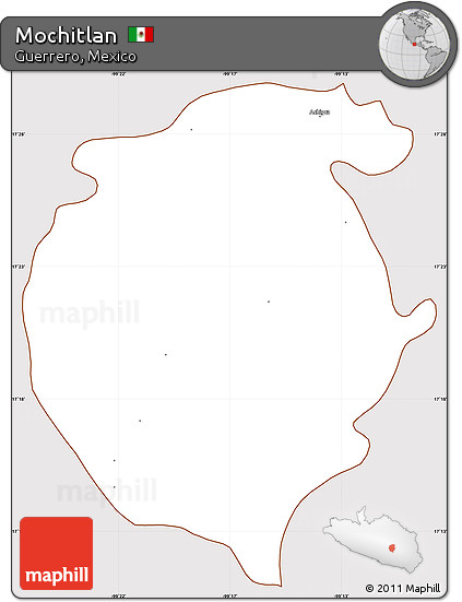 Classic Style Simple Map of Mochitlan, cropped outside