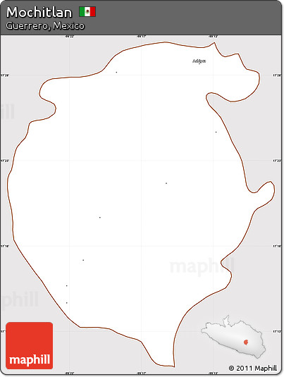 Classic Style Simple Map of Mochitlan, cropped outside
