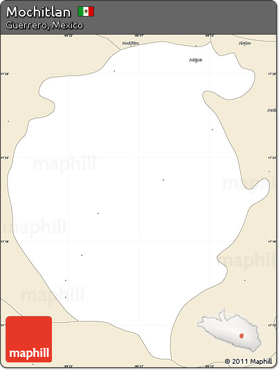 Classic Style Simple Map of Mochitlan