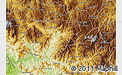 Physical Map of Quechultenango