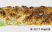 Physical Panoramic Map of Quechultenango
