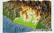 Physical 3D Map of Tecpan de Galeana, darken