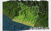 Satellite 3D Map of Tecpan de Galeana, darken