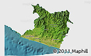Satellite 3D Map of Tecpan de Galeana, single color outside