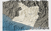 Shaded Relief 3D Map of Tecpan de Galeana, darken