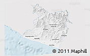 Silver Style 3D Map of Tecpan de Galeana, single color outside