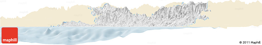 Classic Style Horizon Map of Tecpan De Galeana, single color outside