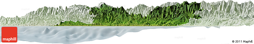 Satellite Horizon Map of Tecpan De Galeana, lighten