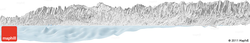 Silver Style Horizon Map of Tecpan De Galeana