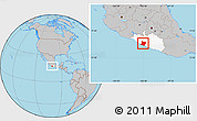 Gray Location Map of Tecpan de Galeana, highlighted parent region