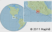 Savanna Style Location Map of Tecpan de Galeana, hill shading