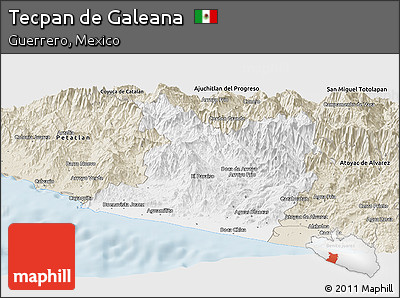 Classic Style Panoramic Map of Tecpan De Galeana
