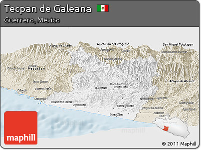 Classic Style Panoramic Map of Tecpan De Galeana