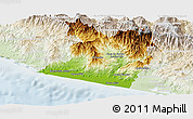 Physical Panoramic Map of Tecpan de Galeana, lighten