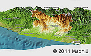 Physical Panoramic Map of Tecpan de Galeana, satellite outside