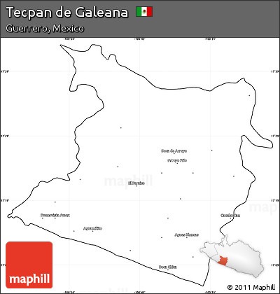 Blank Simple Map of Tecpan De Galeana, cropped outside