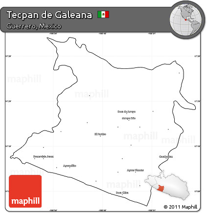 Blank Simple Map of Tecpan De Galeana, cropped outside