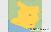 Savanna Style Simple Map of Tecpan de Galeana, single color outside