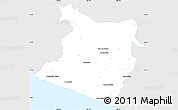 Silver Style Simple Map of Tecpan de Galeana, single color outside