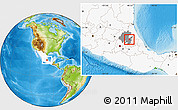 Physical Location Map of Acatlan, highlighted country, highlighted parent region