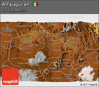 Physical 3D Map of Alfajayucan