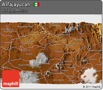Physical 3D Map of Alfajayucan