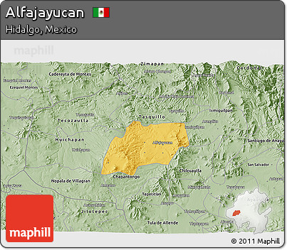 Savanna Style 3D Map of Alfajayucan