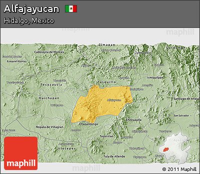 Savanna Style 3D Map of Alfajayucan