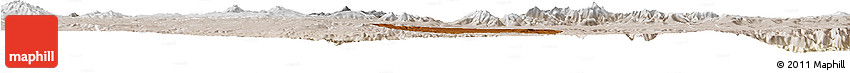 Physical Horizon Map of Alfajayucan, lighten