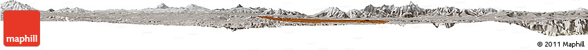 Physical Horizon Map of Alfajayucan, lighten, semi-desaturated