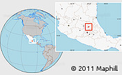 Gray Location Map of Alfajayucan, highlighted country