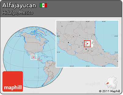 Gray Location Map of Alfajayucan, highlighted parent region