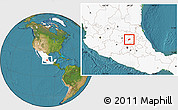 Satellite Location Map of Alfajayucan, highlighted country
