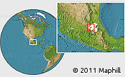 Satellite Location Map of Alfajayucan, highlighted parent region